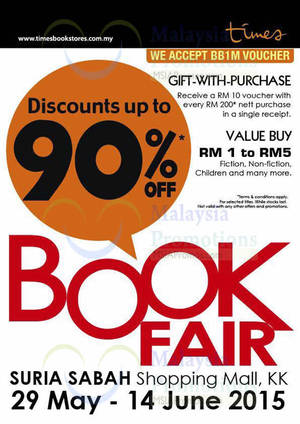 Featured image for Times Bookstores Up To 90% Off Sale @ Suria Sabah 29 May – 14 Jun 2015