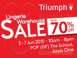 Featured image for (EXPIRED) Triumph Lingerie Warehouse Sale @ Jaya One 3 – 7 Jun 2015