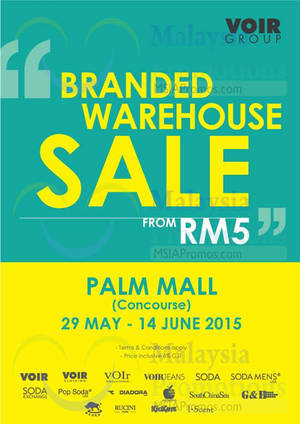 Featured image for (EXPIRED) Voir Branded Warehouse Sale @ Palm Mall 30 May – 14 Jun 2015