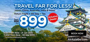 Featured image for Air Asia Go 4N fr RM800 Japan, China, India, Australia & More (Flight, Hotel, Tax) 15 – 21 Jun 2015