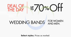 Featured image for Amazon.com Up To 70% OFF Wedding Bands 24hr Promo 30 Jun – 1 Jul 2015