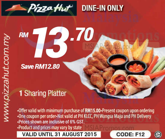 Dine-In RM13.70 1 Sharing Platter