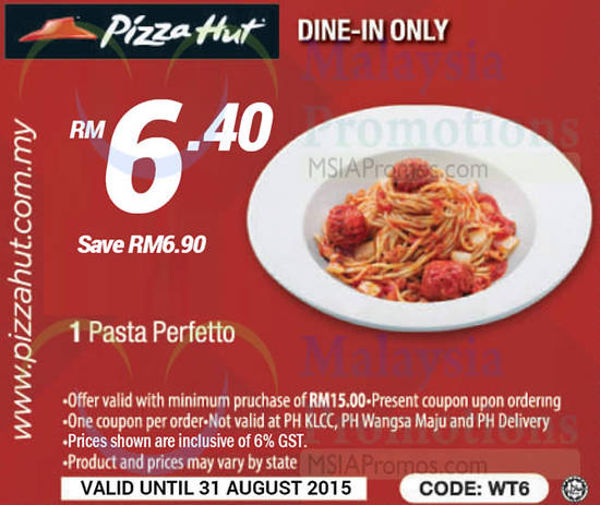 Dine-In RM6.40 1 Pasta Perfetto