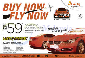 Featured image for Firefly From RM59 Domestic Destinations Promo 1 – 14 Jun 2015