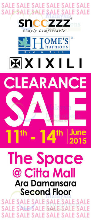 Featured image for (EXPIRED) Home’s Harmony & Xixili Clearance Sale @ Citta Mall 11 – 14 Jun 2015