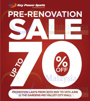 Featured image for (EXPIRED) Key Power Sports Pre-Renovation Sale @ The Gardens 1 – 14 Jun 2015