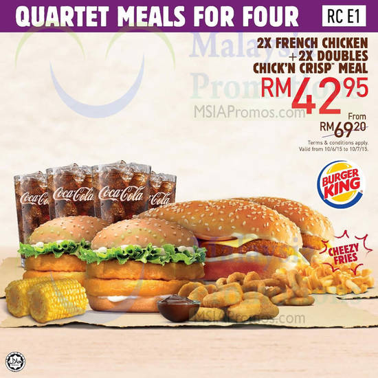 RM42.95 2 French Chicken, 2 Doubles Chick N Crisp Meal