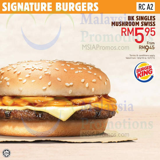 RM5.95 BK Singles Mushroom Swiss