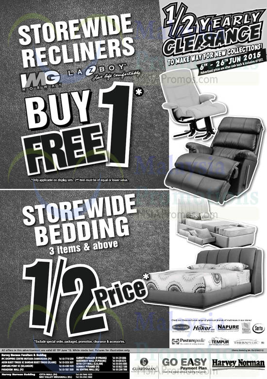 Recliners, Bedding, Mattresses, Englander, Hilker, Napure, Nature’s Finest, Serta, Sealy Posturepedic, Tempur, Therapedic