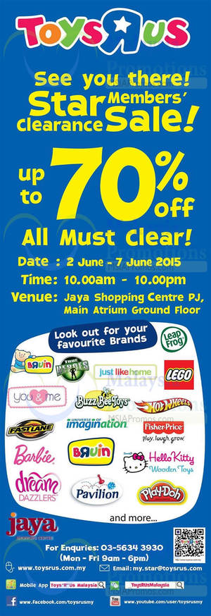 Featured image for (EXPIRED) Toys “R” Us Clearance SALE @ Jaya Shopping Centre 2 – 7 Jun 2015