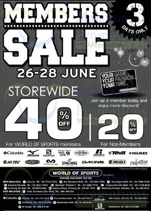 Featured image for (EXPIRED) World of Sports, Columbia, Mizuno, Salomon, Eastpak & More 20% OFF Storewide Sale 26 – 28 Jun 2015