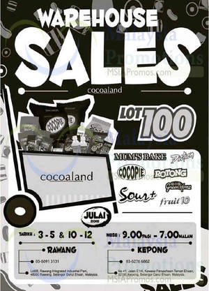 Featured image for (EXPIRED) Cocoaland Warehouse Sale (Fri to Sun) @ Two Locations 3 – 12 Jul 2015