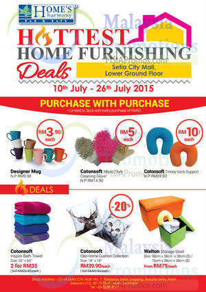 Featured image for (EXPIRED) Home’s Harmony Home Furnishing Deals @ Setia City Mall 10 – 26 Jul 2015