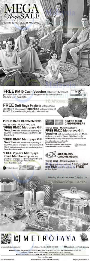 Featured image for (EXPIRED) Metrojaya Mega Raya Sale 27 Jun – 31 Aug 2015