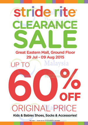 Featured image for Stride Rite Clearance Sale @ Great Eastern Mall 29 Jul – 9 Aug 2015