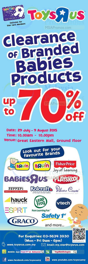 Featured image for Toys “R” Us Clearance SALE @ Great Eastern Mall 29 Jul – 9 Aug 2015