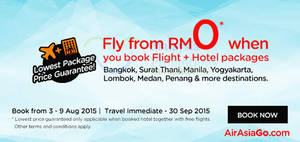 Featured image for (EXPIRED) Air Asia Go Book Hotel & Fly From RM0 Promo 3 – 9 Aug 2015