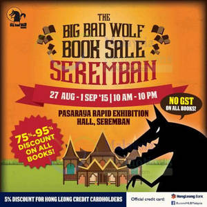 Featured image for Big Bad Wolf Book Sale Expo @ Seremban 27 Aug – 1 Sep 2015