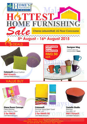 Featured image for (EXPIRED) Home’s Harmony Home Furnishing Deals @ Cheras Leisure Mall 5 – 16 Aug 2015