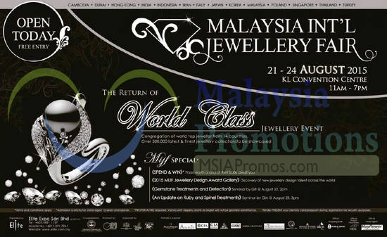 Malaysia International Jewellery Fair 21 Aug 2015