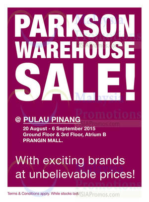 Featured image for (EXPIRED) Parkson Warehouse Sale @ Penang 20 Aug – 6 Sep 2015