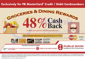 Featured image for Public Bank 48% Cashback for Grocery & Dining Spend 19 Aug 2015