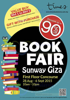 Featured image for Times Bookstores Up To 90% Off Fair @ Sunway Giza 28 Aug – 6 Sep 2015