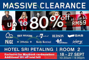 Featured image for Branded Warehouse Clearance Sale @ Hotel Sri Petaling 19 – 27 Sep 2015