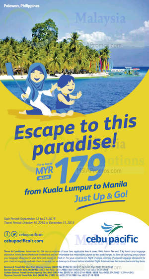 Featured image for (EXPIRED) Cebu Pacific Air RM179 (all-in) Manila Promo Fares 18 – 21 Sep 2015