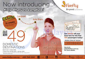 Featured image for (EXPIRED) Firefly RM49 Domestic Destinations Promo 3 – 6 Sep 2015