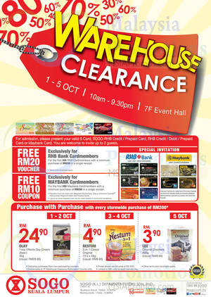 Featured image for (EXPIRED) KL Sogo Warehouse Clearance 1 – 5 Oct 2015