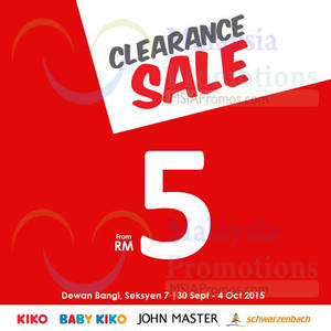Featured image for (EXPIRED) Kiko Clearance Sale @ Selangor 30 Sep – 4 Oct 2015