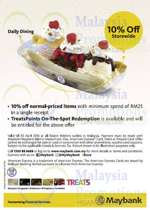 Featured image for (EXPIRED) Baskin-Robbins 10% Off Storewide With Maybank Cards 23 Sep 2015 – 30 Apr 2016