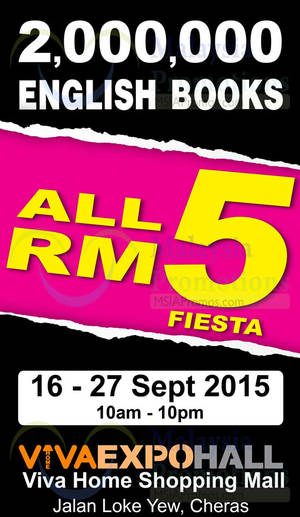 Featured image for Popular RM5 Fiesta Book Fair @ Viva Home 16 – 27 Sep 2015