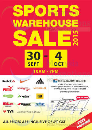 Featured image for Royal Sporting House Warehouse Sale @ Subang Jaya 30 Sep – 4 Oct 2015