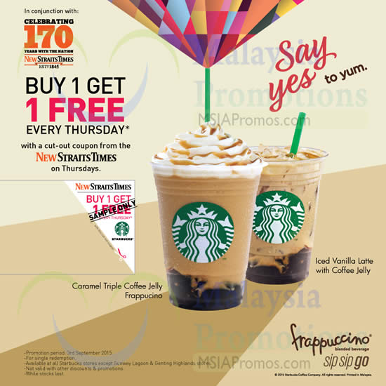 Starbucks Buy 1 Free 1 Deepavali Promotion