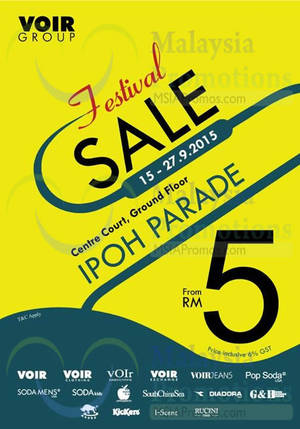 Featured image for (EXPIRED) Voir Group Festival Sale @ Ipoh Parade 15 – 27 Sep 2015