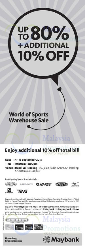 Featured image for World Of Sports Warehouse Sale @ Hotel Sri Petaling 4 – 16 Sep 2015