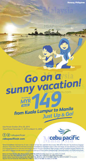 Featured image for (EXPIRED) Cebu Pacific Air RM149 (all-in) Manila Promo Fares 29 – 30 Oct 2015