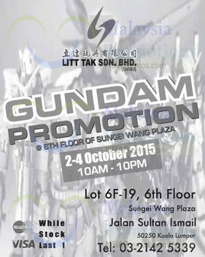 Featured image for (EXPIRED) Litt Tak Gundam Promotion @ Sungei Wang Plaza 2 – 4 Oct 2015