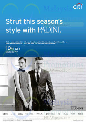 Featured image for Padini 10% Off Storewide For Citibank Cardmembers 28 Oct – 31 Dec 2015