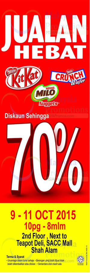 Featured image for Nestle Up to 70% Off Sale @ SACC Mall Shah Alam 9 – 11 Oct 2015