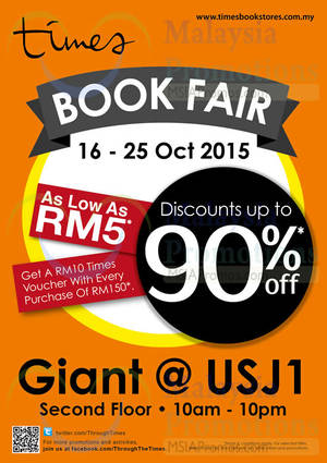 Featured image for Times Bookstores Book Fair @ Giant USJ 1 16 – 25 Oct 2015