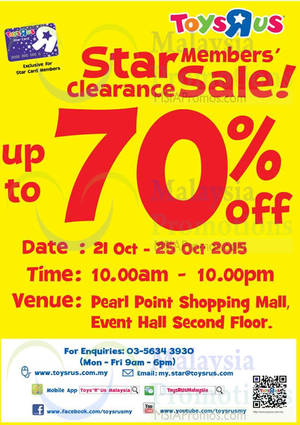 Featured image for (EXPIRED) Toys “R” Us Clearance SALE @ Pearl Point 21 – 25 Oct 2015