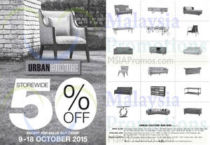 Featured image for (EXPIRED) Urban Culture Storewide 50% Off 10 – 18 Oct 2015