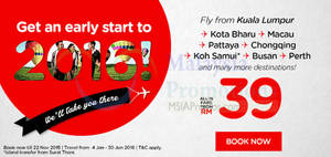 Featured image for (EXPIRED) Air Asia fr RM39 (all-in) Promo Fares 16 – 22 Nov 2015
