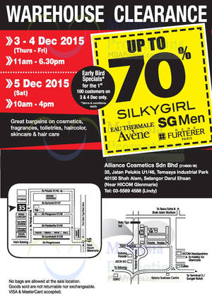 Featured image for (EXPIRED) Alliance Cosmetics Warehouse Clearance @ Shah Alam 3 – 5 Dec 2015