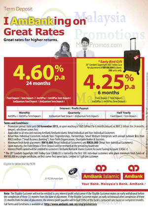 Featured image for Ambank 4.60% p.a. 24-mth Fixed Deposit Promotion 12 – 30 Nov 2015