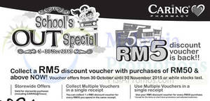 Featured image for (EXPIRED) Caring Pharmacy FREE RM5 Voucher Promo 6 – 30 Nov 2015