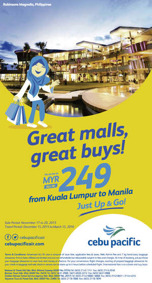 Featured image for (EXPIRED) Cebu Pacific Air RM249 (all-in) Manila Promo Fares 17 – 20 Nov 2015